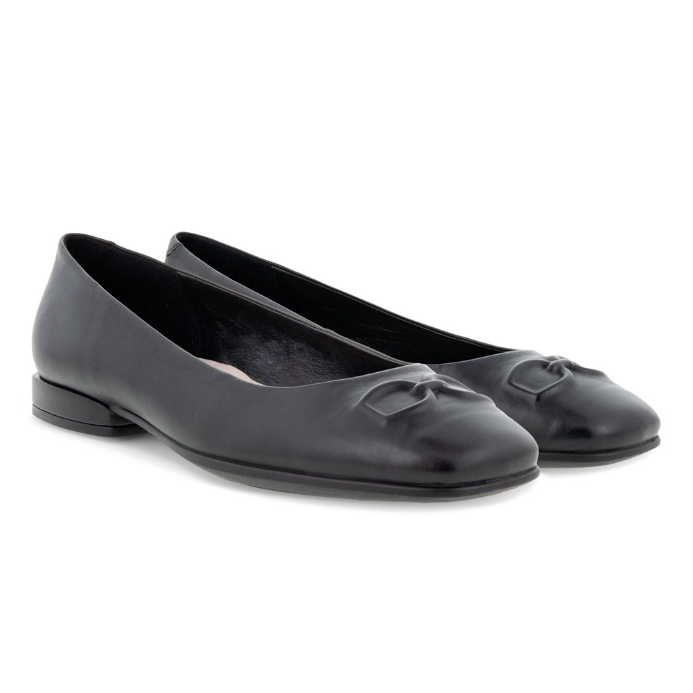 ECCO Womens Ballerinas Black - Anal Squareds - ANB-476231